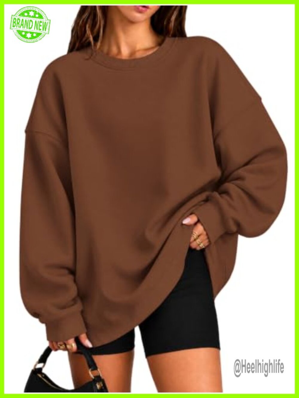 Oversized Crewneck Fleece Sweatshirt Long Sleeve Pullover Hoodie